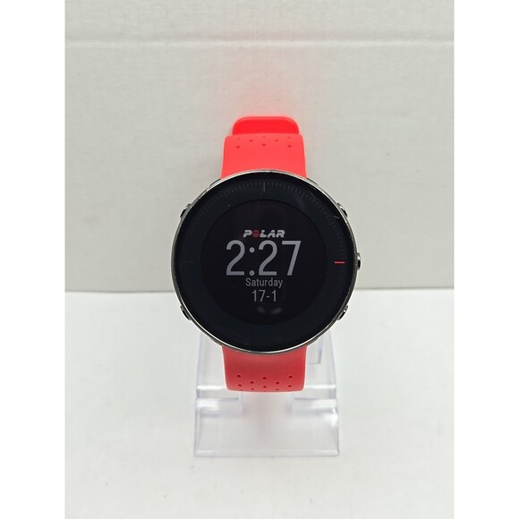 Polar Vantage M GPS Running Watch Heart Rate Red Band ML No Charger Tested